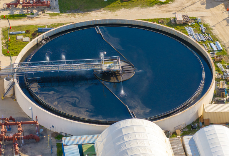 A sewage treatment infrastructure where civil engineers have been involved throughout all the stages of the construction.